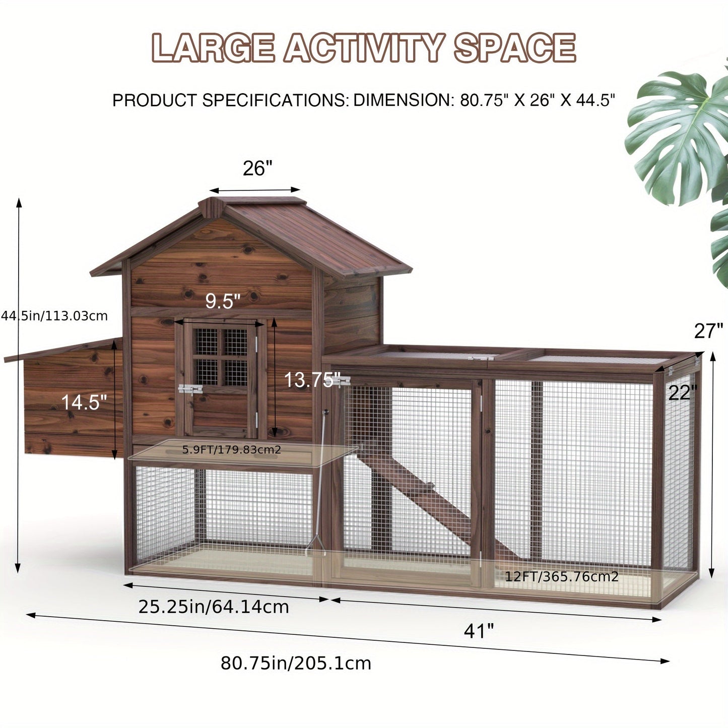 Chicken Coop | Wooden Outdoor Rabbit Duck Small Animal Poultry Cage