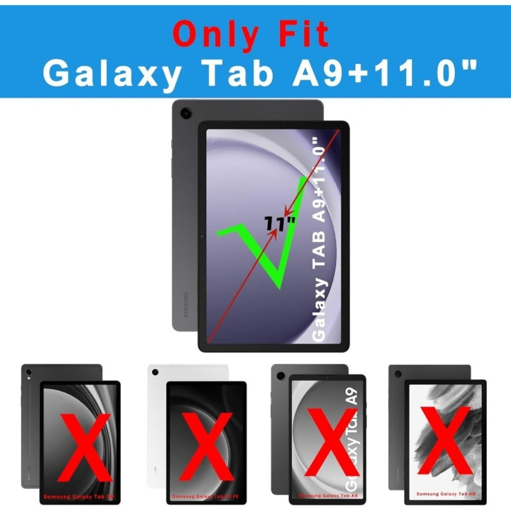 Samsung Galaxy Tab A9 Plus 11 Inch Keyboard Case with Detachable USB-C Keyboard Magnetic Cover Pen Slot for SM-X210 X215 X216 X218 – Protective Tablet Case with Keyboard for Galaxy Tab A9+