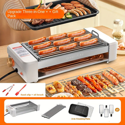 Sausage Grill 4-in-1 Multifunctional Electric Hot Dog Roller, Non-Stick Countertop Cooker with Adjustable Temperature