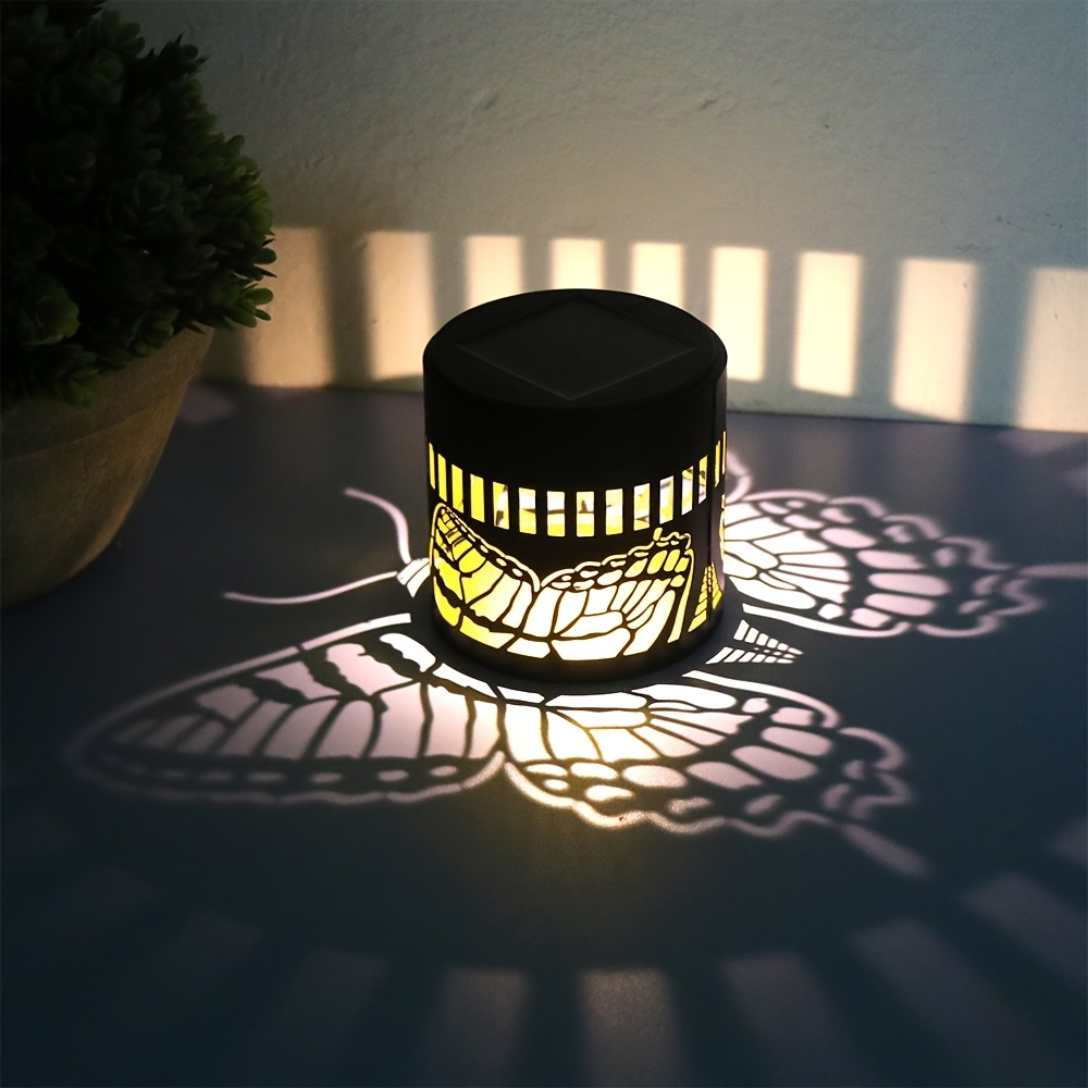 Two- or Four-Piece Solar Butterfly Fence Lantern Set with Metal Cutout Shades, 16 x 7.8 x 8.5cm Each