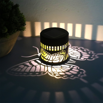 Two- or Four-Piece Solar Butterfly Fence Lantern Set with Metal Cutout Shades, 16 x 7.8 x 8.5cm Each