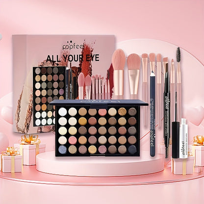 Multi-Piece Eye Makeup Set with Palette, Brushes and Three Exact Checkout Kit Configurations