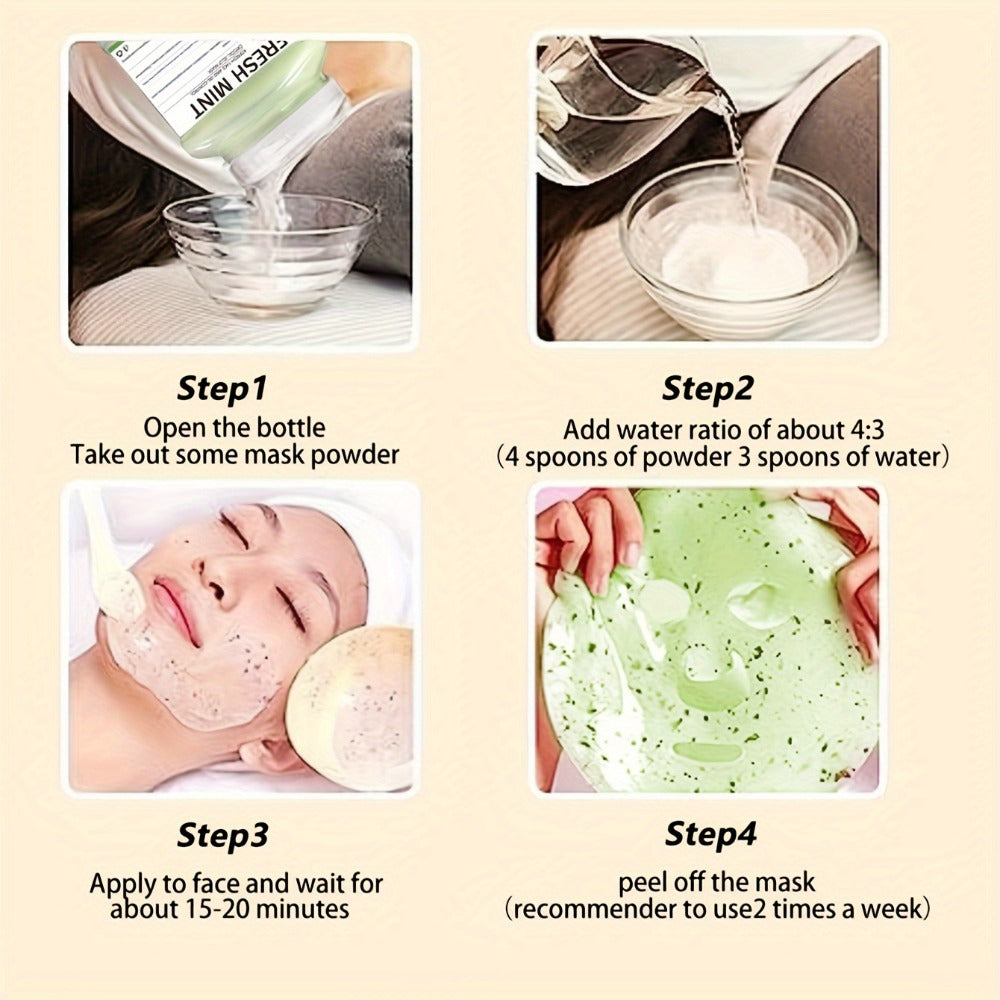 Mint Jelly Mask Powder 12.3oz Fresh Peppermint Hydro Gel Peel-Off Face Mask Professional Spa Moisturizing Hydrating Anti-Wrinkle Facial Skin Care Treatment
