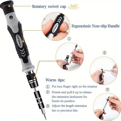 Precision Magnetic Screwdriver Bit Set in 30-, 51- or 55-Piece Configurations with Storage Case