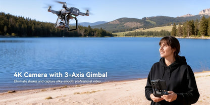 Bwine F7GB2 4K GPS Drone with 3-Axis Gimbal – 8.2MP Ultra-HD Camera 50-Min Flight Time 3.2KM Range Level 6 Wind Resistance FAA Remote ID Compliant Route Planning Gift for Adults Photographers 2 or 3 Batteries