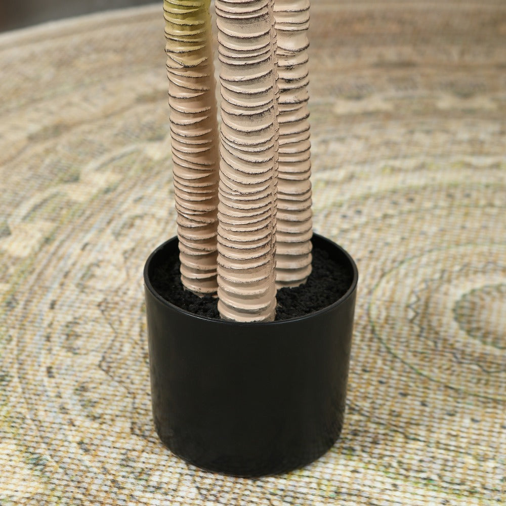 Potted Dracaena Artificial Tree with Complete 4, 5 and 6 ft Height Options and Layered Green Leaf Display