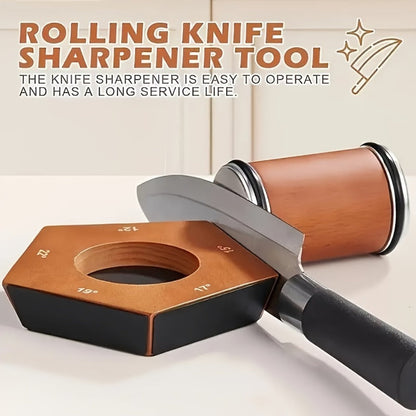Diamond Rolling Knife Sharpener 2-Angle and 5-Sided Options for Kitchen Outdoor Knives Chef Gift Christmas Halloween Kitchen Accessories