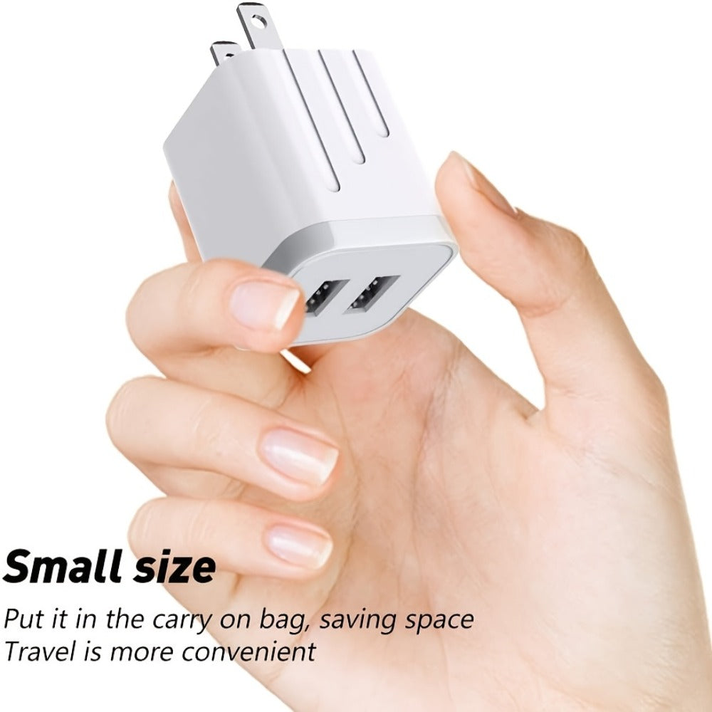 Dual Port USB Wall Charger 2.1A – JOZASHON 5V Cube Power Adapter Charging Block Brick for iPhone 16 15 14 13 12 11 Pro Max SE XS XR X 8 7 6 Plus, Samsung Galaxy, Android Phones (3-8 Pack)