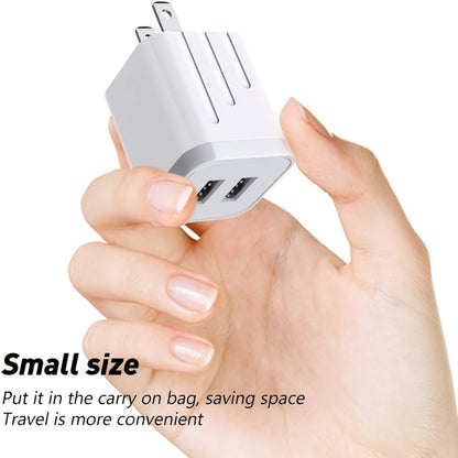 Dual Port USB Wall Charger 2.1A – JOZASHON 5V Cube Power Adapter Charging Block Brick for iPhone 16 15 14 13 12 11 Pro Max SE XS XR X 8 7 6 Plus, Samsung Galaxy, Android Phones (3-8 Pack)