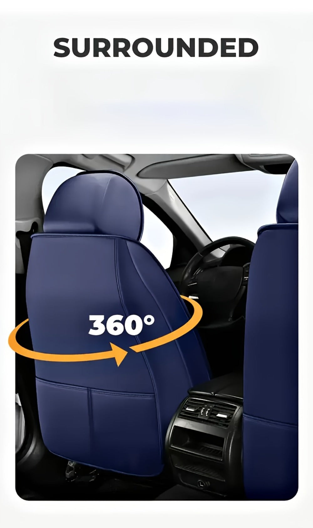 Car Seat Covers 3D Diamond-Embroidered Faux Leather with Two-Front or Five-Seat Set Options
