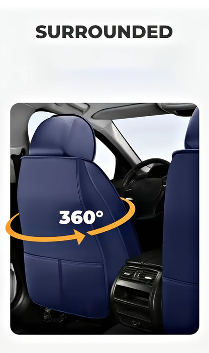 Car Seat Covers 3D Diamond-Embroidered Faux Leather with Two-Front or Five-Seat Set Options