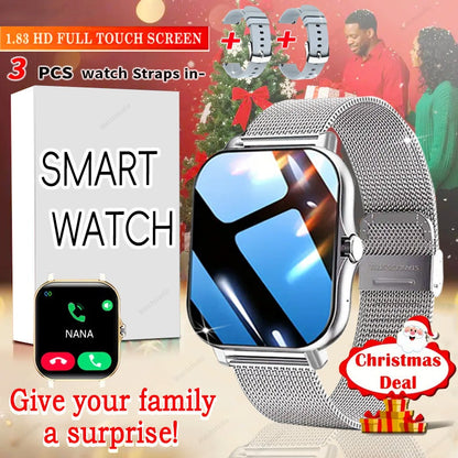 Smartwatch Gift with Metal Strap, Wireless Calling, Music Player and App Alerts in Four Colors