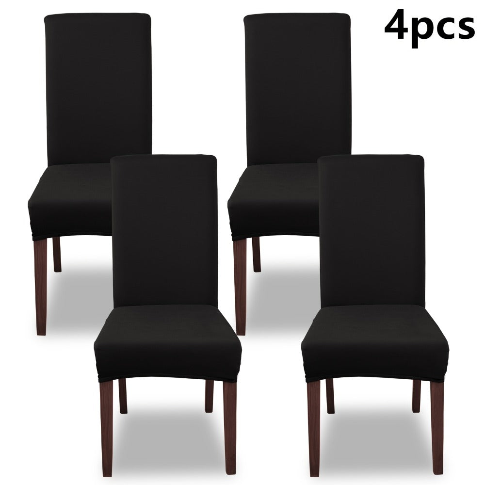 Chair Cover Set of 4 or 6 Stretch Milk-Fiber Dining Slipcovers in Eight Available Color Choices