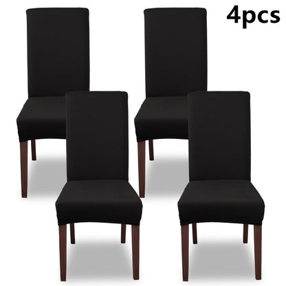 Chair Cover Set of 4 or 6 Stretch Milk-Fiber Dining Slipcovers in Eight Available Color Choices