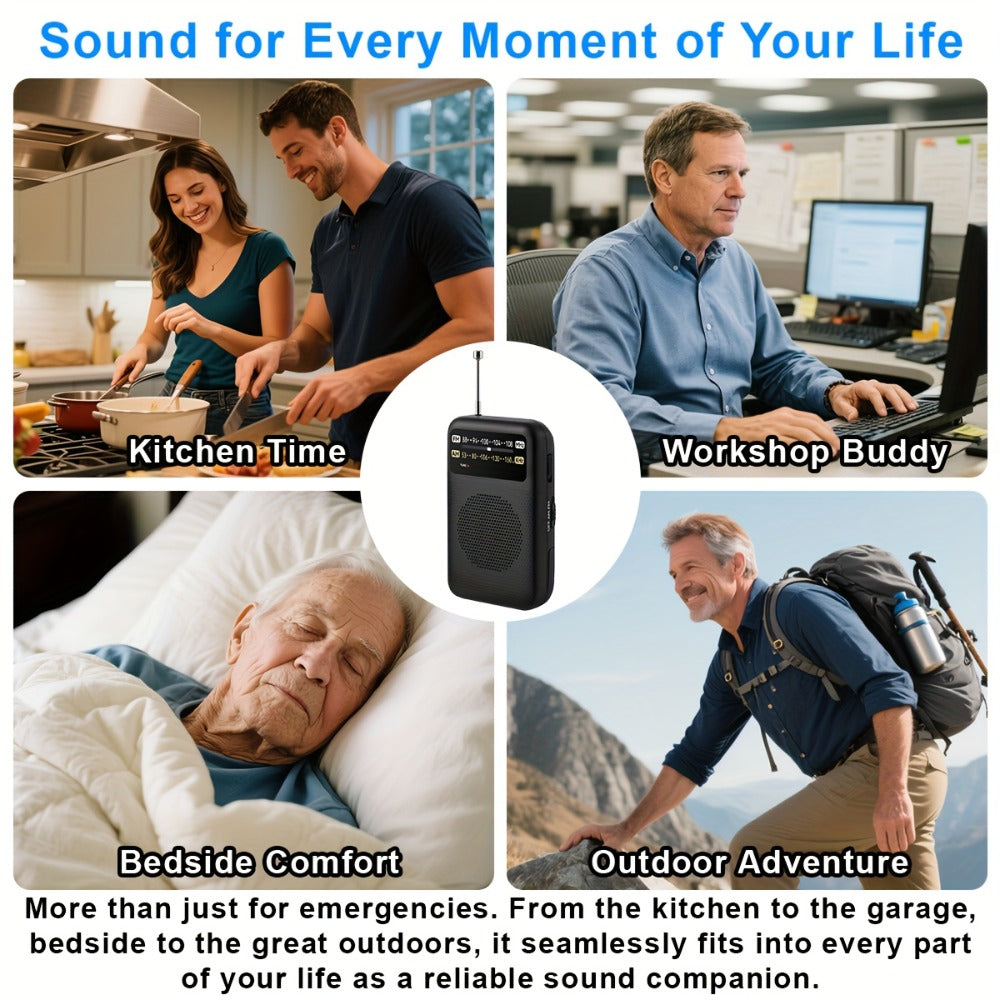 Pocket AM/FM Radio with 2-AA Battery Power, Headphone Jack and Single or Two-Piece Color Options