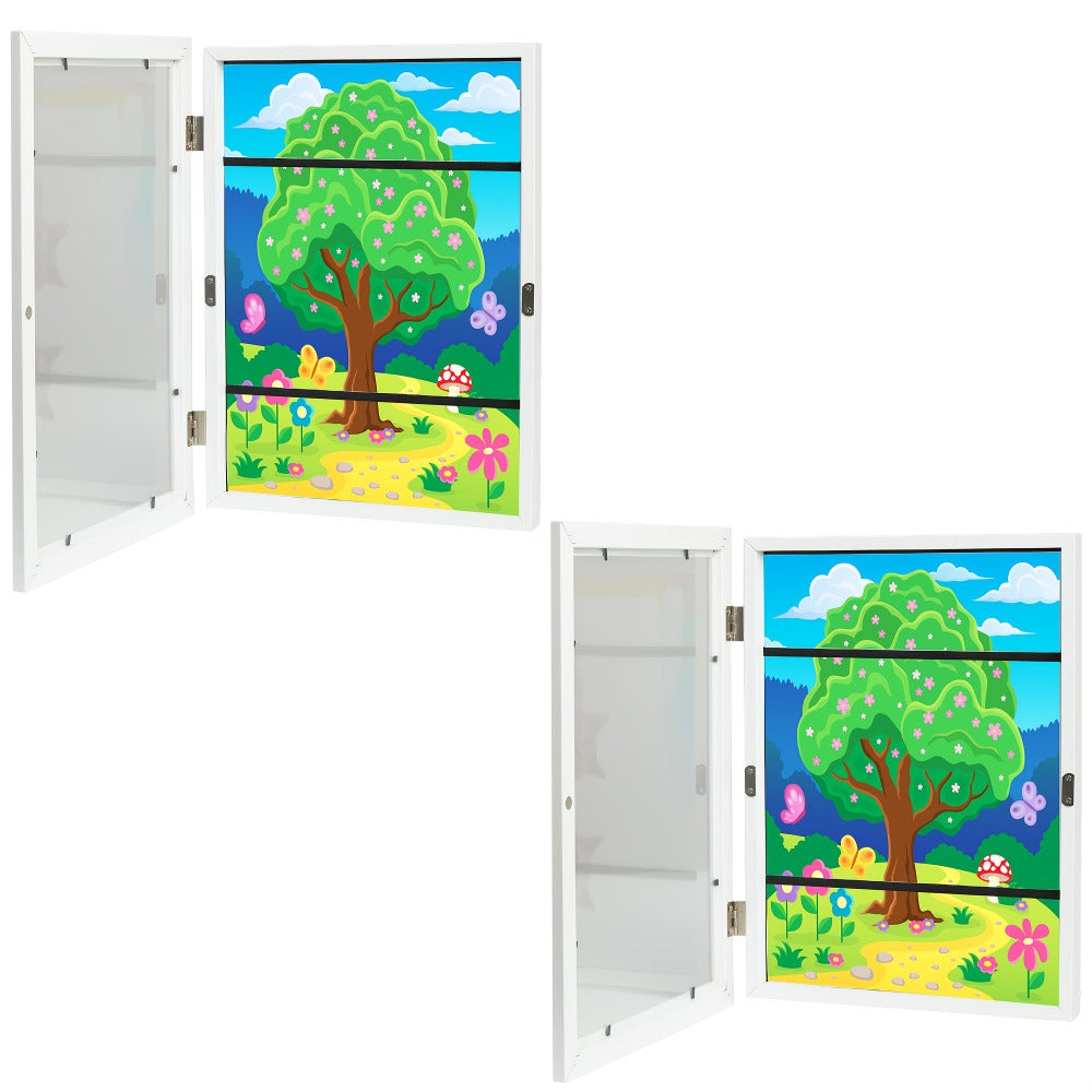 Front-Opening Kids Art Display Frames with Changeable Storage and Six Exact Color-and-Pack Options