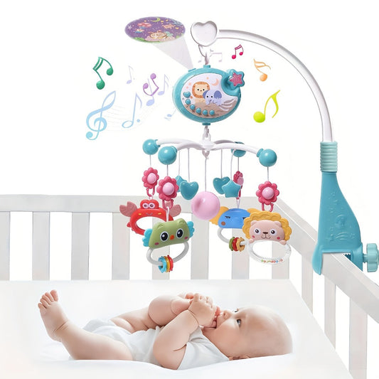 Baby Musical Crib Mobile with Music & Lights Projection – Take-Along Rattle & Music Box | Owl, Star & Penguin Styles | Newborn Infant Sleep Soother Gift for Boys & Girls