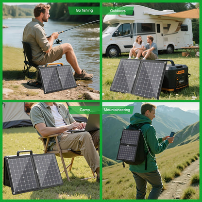 Solar Panel Charger | Foldable Portable Camping RV Power Station Laptop