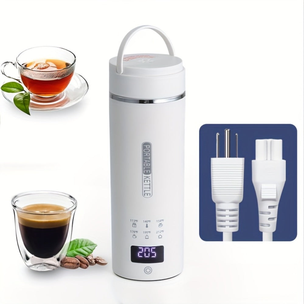 Electric Kettle 15oz Travel Bottle with Six Temperature Presets, Display and Four Color Options