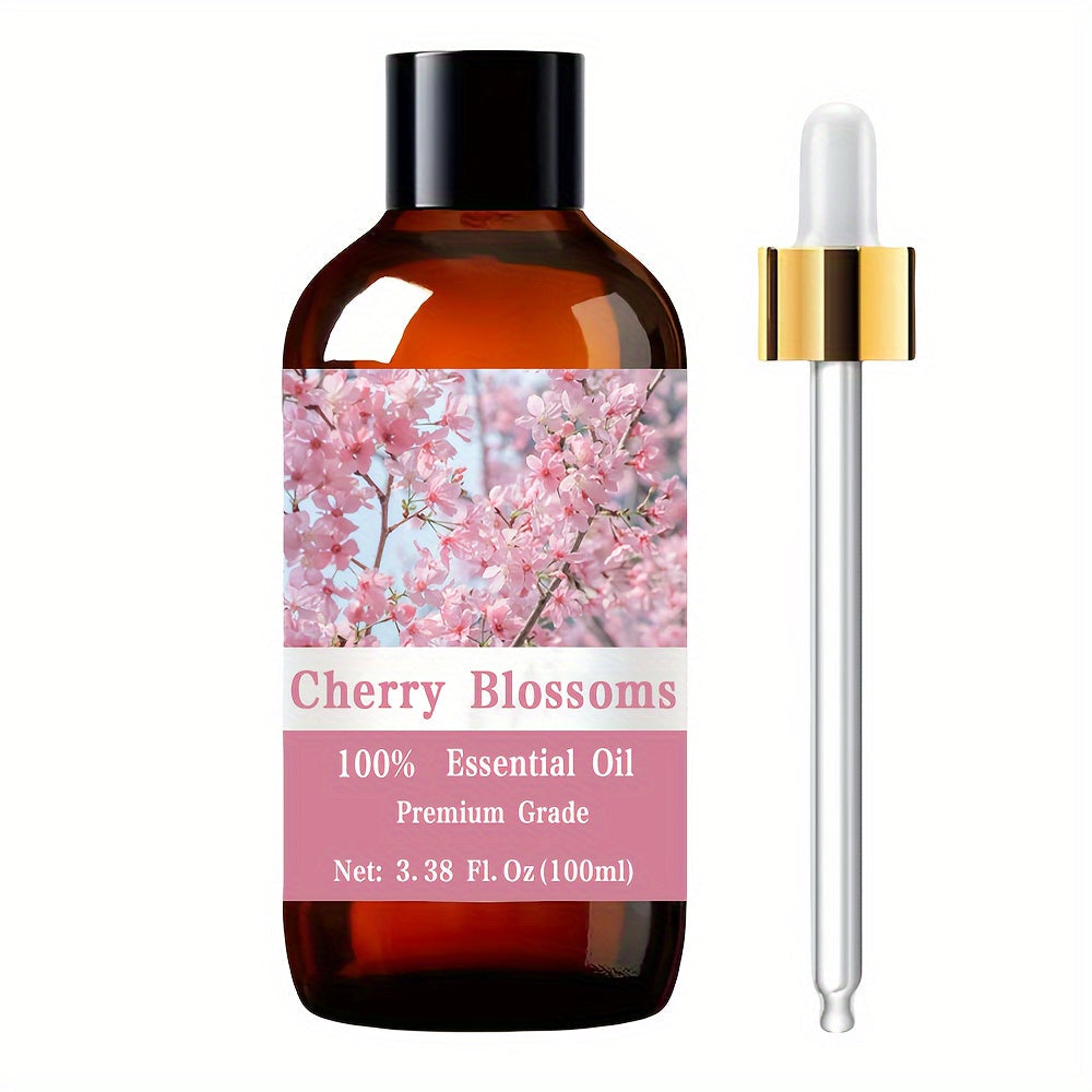 Aromatherapy Oil Cherry Blossom Floral Body Oil in 100ml Bottle for Massage, Meditation and Personal Care