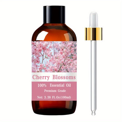 Aromatherapy Oil Cherry Blossom Floral Body Oil in 100ml Bottle for Massage, Meditation and Personal Care
