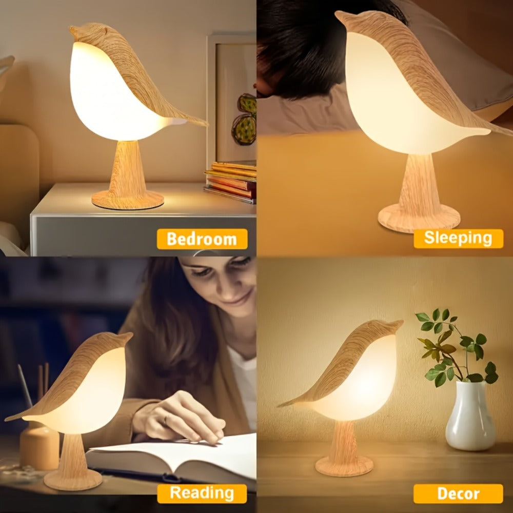 Magpie Bird Desk Lamp 2 Pack 16 Color Dimmable Cordless Night Light USB Charging Touch Control with Aromatherapy Diffuser Function for Bedroom Valentine Gift Festival Home Decor