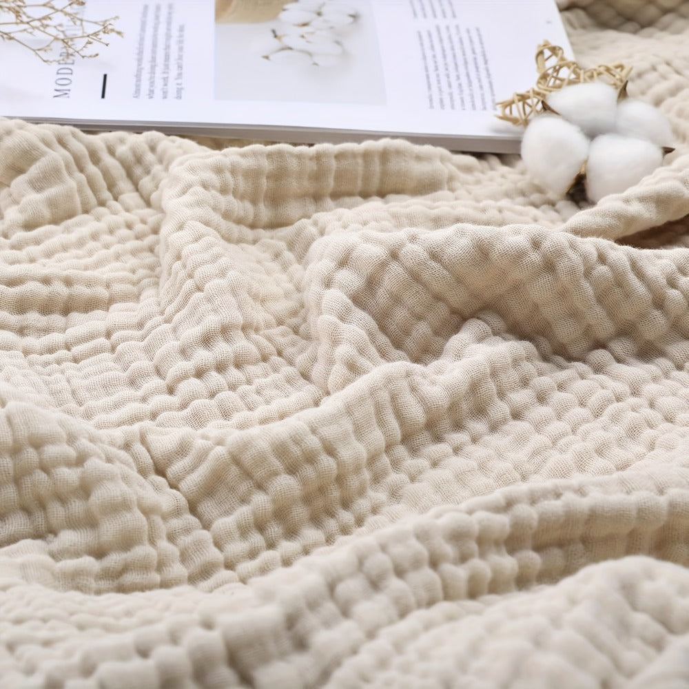 Morandi Cotton Muslin Blanket 6-Layer – Soft Gauze Throw for Couch & Bed, Lightweight Breathable All Season, Machine Washable, 6 Colors