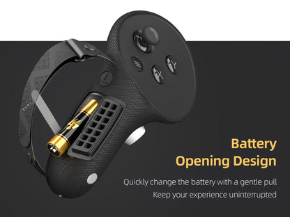 Controller Grip Cover and Adjustable Hand Strap Set for Meta Quest 3 and 3S with Battery Opening