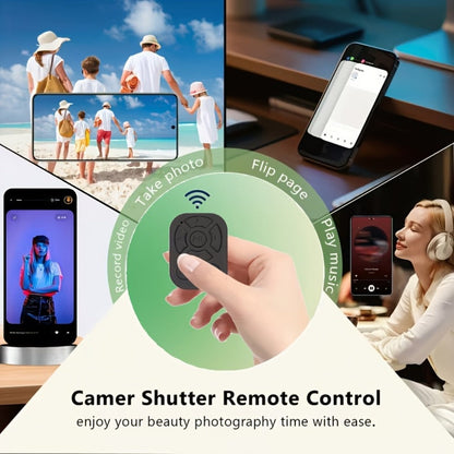 Bluetooth Selfie Remote Ring 2 Pack TikTok Scroll Shutter for iPhone iPad, Hands-Free Photo Capture Video Like Page Turn Music Control