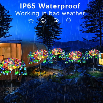Solar Firework Garden Stake Lights with 90 to 520 LEDs, Two Colors and Multiple Pack Sizes