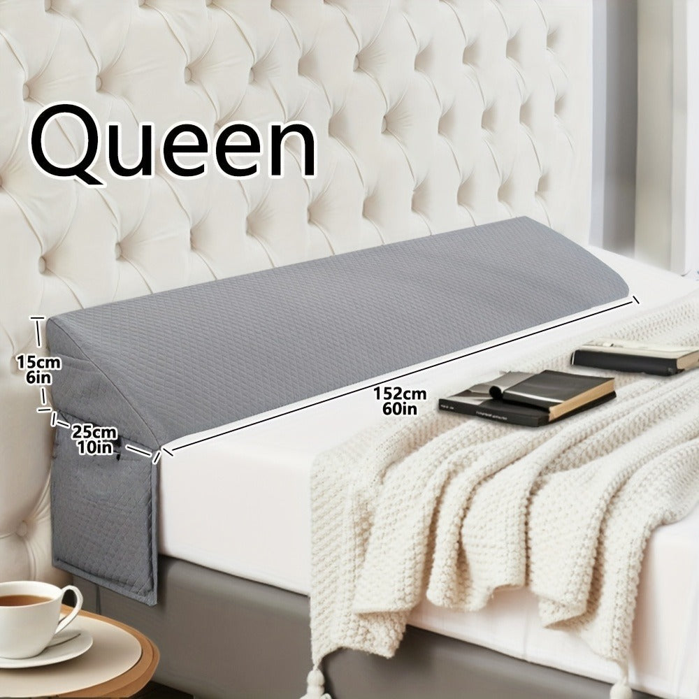 Bed Wedge Pillow Bed Gap Filler - Memory Foam Mattress Wedge Headboard Pillow for Sleeping, Backrest & Post-Surgery Support