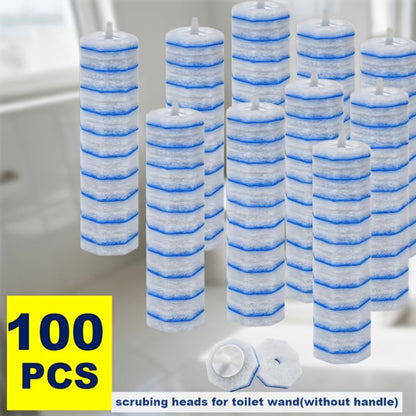 Disposable Toilet Brush Refill Heads in 18, 48 or 100 Count Packs for Compatible Toilet Cleaning Wands