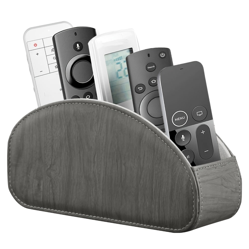 Faux Leather Desktop Organizer 5 Compartments – Multifunctional Remote Control Holder Caddy, Pen Holder Storage Box for Remote Controls, Pens, Eyeglasses, Makeup Brushes & Office Stationery, 10 Styles