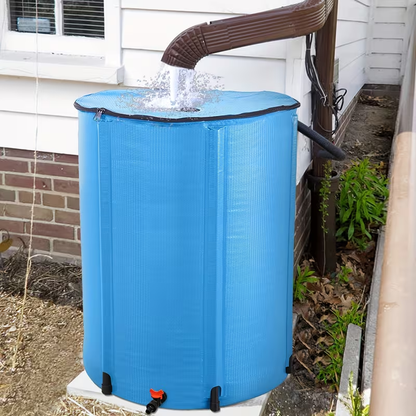 Rain Barrel Collapsible 50 & 100 Gallon Outdoor Water Storage Tank with Spigot & Mesh Top