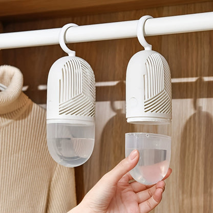Six-Piece Hanging Moisture Absorber Kit with Replaceable Inner Bags, Hooks and Removable Water Cups