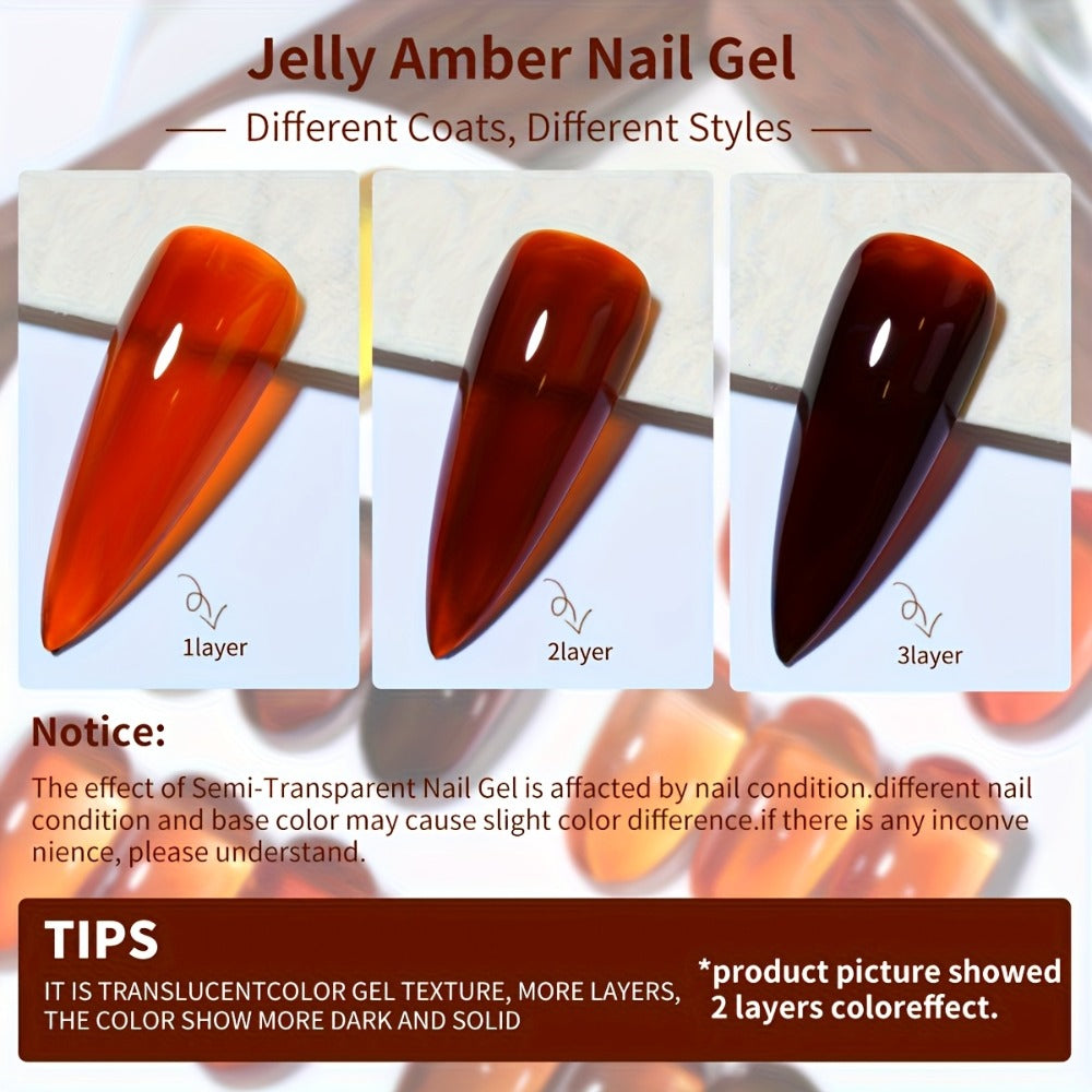 Gel Nail Polish Set with XEIJAYI Label, 6 Amber Aurora Magnetic Colors, 0.51oz Shades 101 to 138