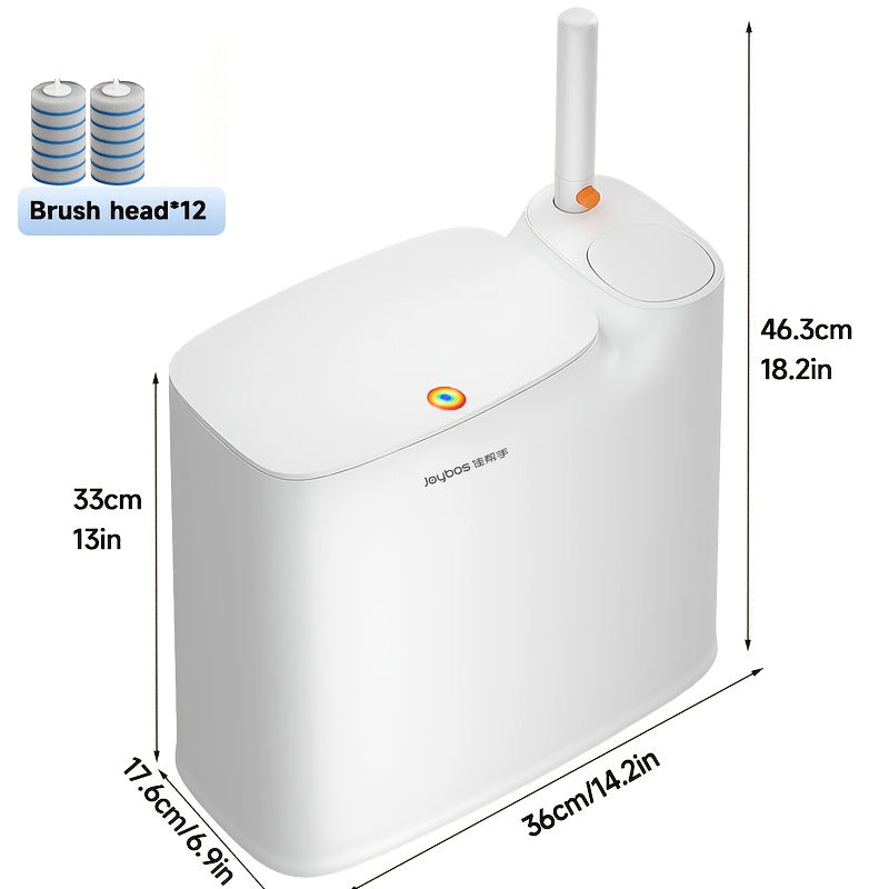 7.7L Bathroom Waste Bin and Disposable Toilet Brush Station with 12 or 72 Replacement Heads