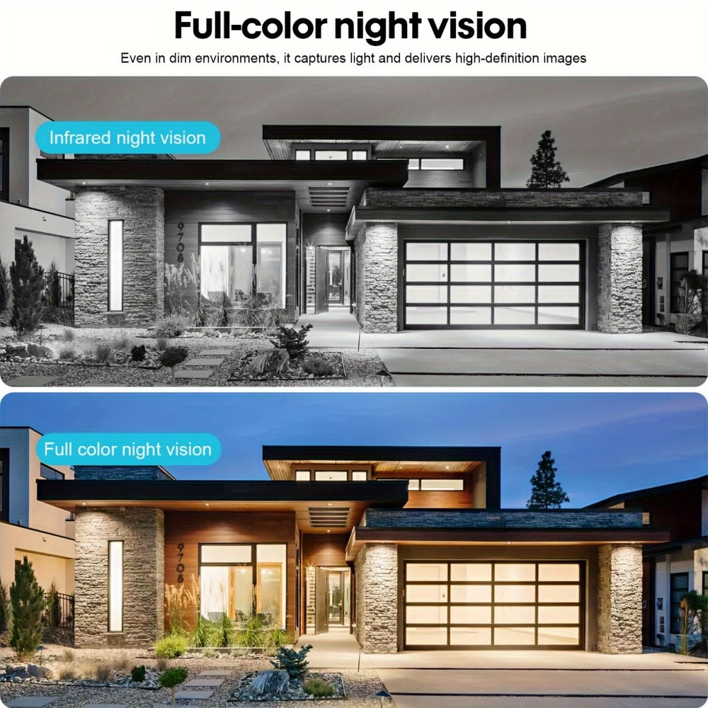 Security Camera Dual-Lens Three-Scene Model with 355 Pan-Tilt, Color Night Vision and SD Support to 256GB