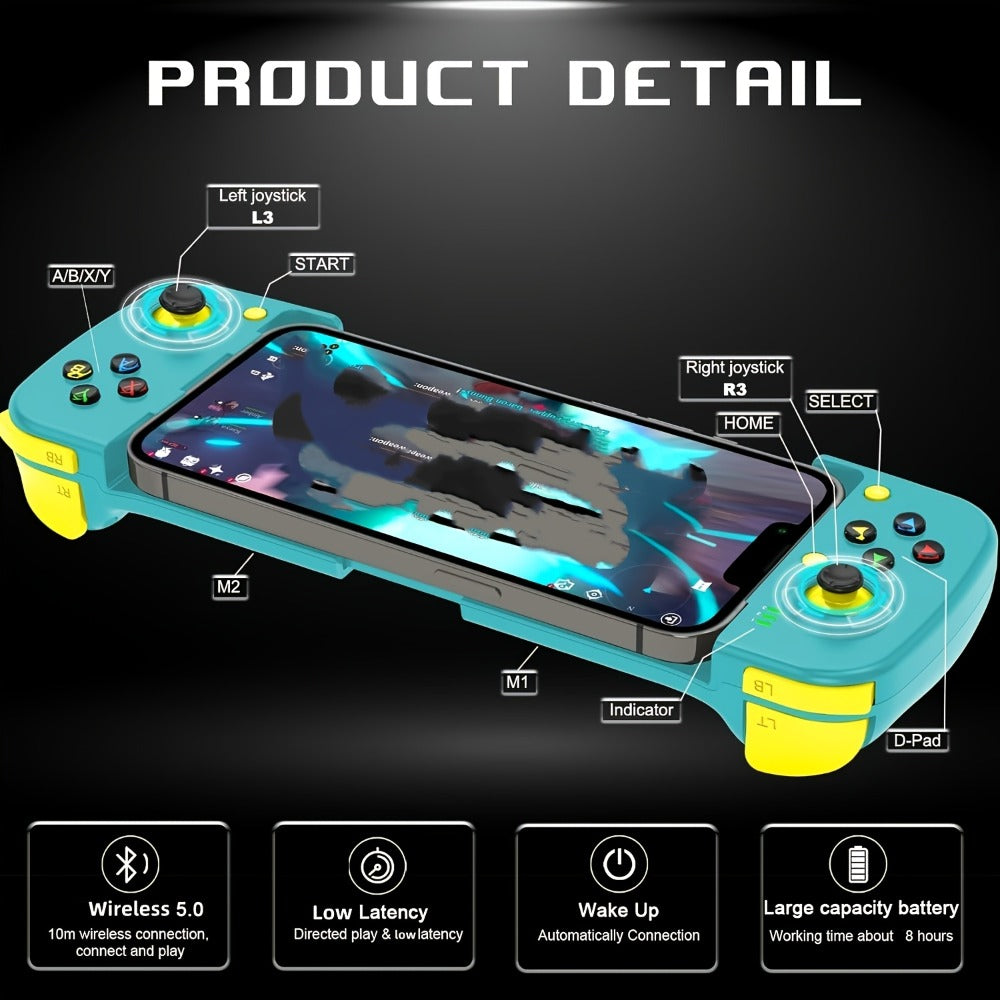 Bluetooth Wireless Gamepad Controller for iPhone Android PC Tablet Steam Deck – Rechargeable, Ergonomic Design, Multiple Colors, Compatible with PUBG COD Mobile Genshin Impact