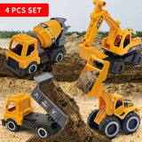 4 large construction vehicle sets