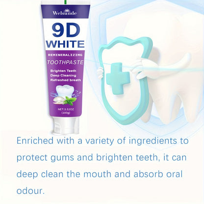 Purple Toothpaste 2pcs Hydroxyapatite Whitening Deep Cleaning European Formula Mint Flavor Fresh Breath Gentle on Gums Travel Size 100g Oral Care Gift for Women Men Sensitive Teeth