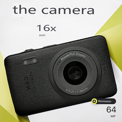 Digital Camera W810 with 64MP Capture Marking, 1080P Video, 16X Digital Zoom, 2.4-Inch Screen and 32GB Card