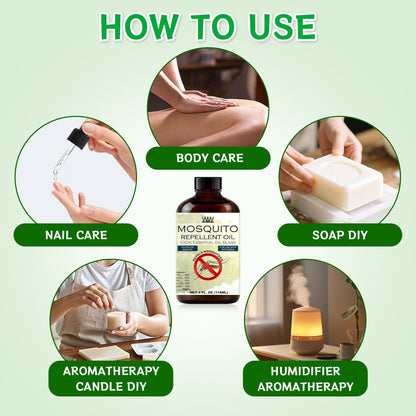 Mosquito Repellent Essential Oil Blend – 120ml Dropper Bottle for Diffusers, Sprays & Lotions