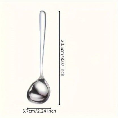 304 Stainless Steel Long Handle Soup Spoons Set | Hot Pot Spoon for Soup Porridge Restaurant Kitchen