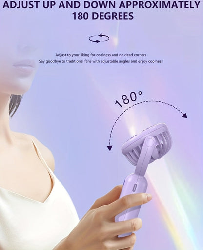 Mini Handheld Fan Set with Pivoting Heads, Three Speeds, USB-C Charging and 3- or 6-Piece Color Packs
