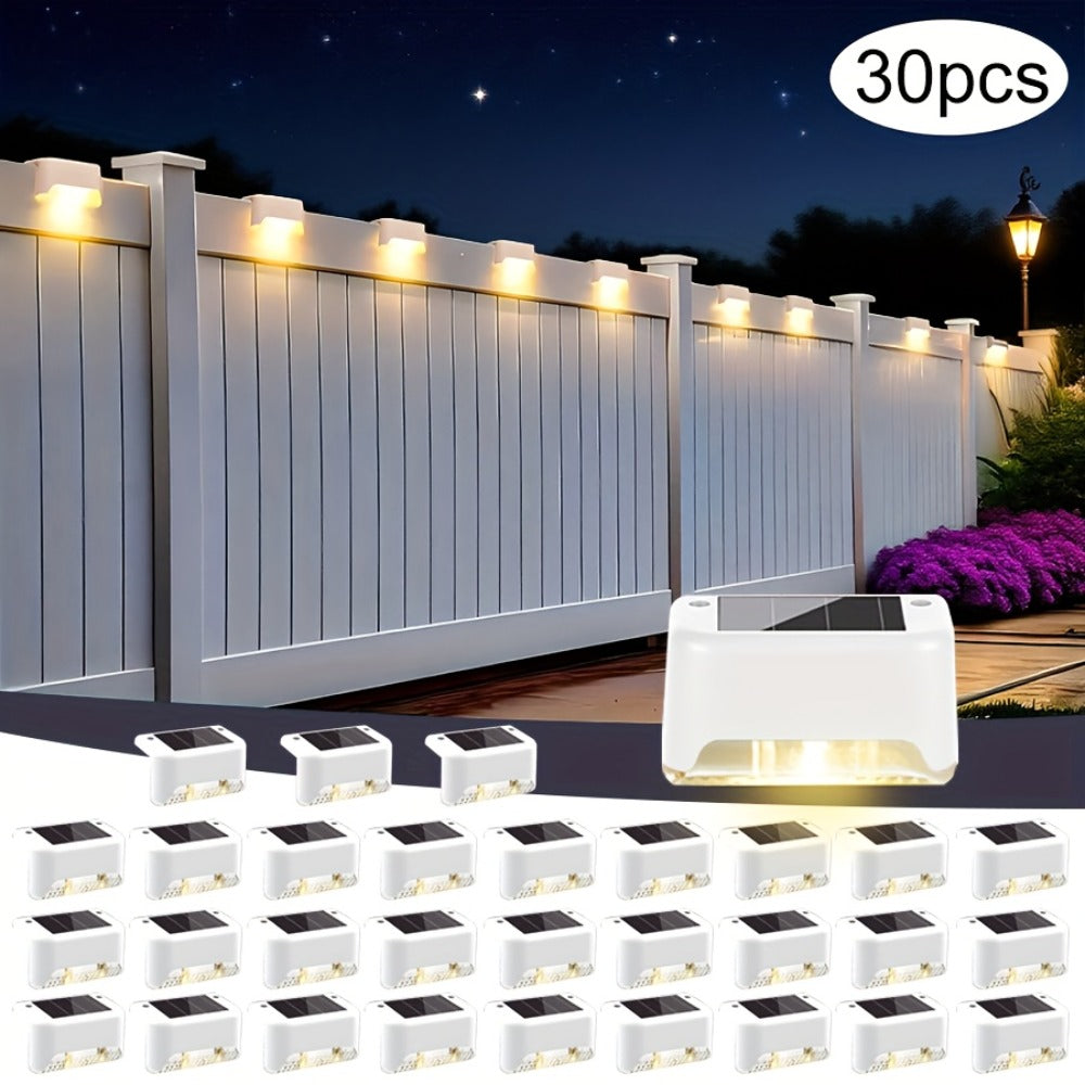 Solar Deck Lights Outdoor 20/30 Pack White LED Step Lights for Stairs Fence Patio Garden Pathway for Garden, Pathway and Patio Lighting
