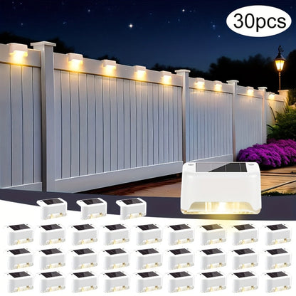 Solar Deck Lights Outdoor 20/30 Pack White LED Step Lights for Stairs Fence Patio Garden Pathway for Garden, Pathway and Patio Lighting
