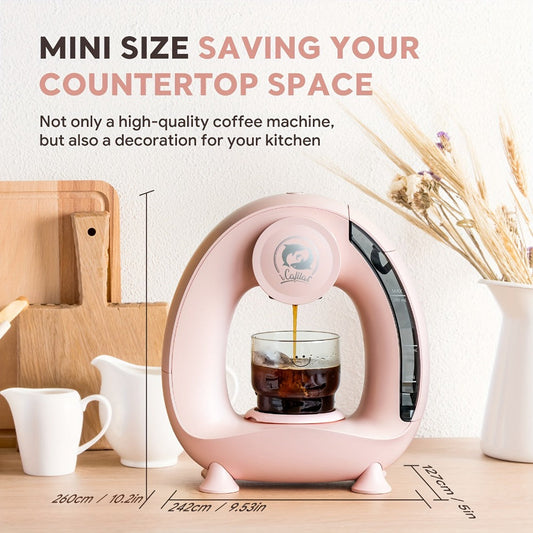 Single Serve Coffee Maker 2-in-1 K-Cup Compatible and Coffee Grounds - Mini Drip Coffee for Entryways, Bedrooms and Living Spaces