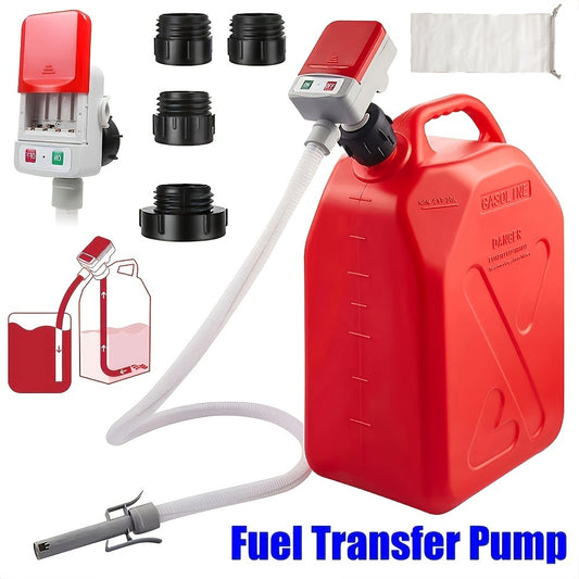 Automatic Fuel Transfer Pump with Auto-Stop - 3.2 GPM, 51" Extra Long Hose, Battery & USB Powered | Portable Gas Can Pump for Gasoline, Diesel & Oil