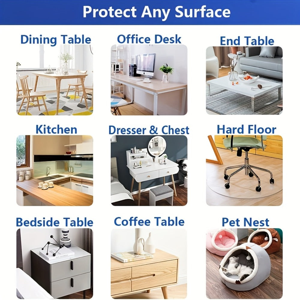 Round PVC Table Cover Clear Tablecloth 2MM Thick Scratch-Resistant Waterproof Table Protector for Dining Table Coffee Table Restaurant Outdoor